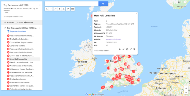 Britain's Top Restaurants Map 2020 Guide Editions | Fine Dining Guide